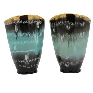 Vintage Carstens-Tönnieshof Cannes Fish Mouth Vase Hand Painted Ceramic Pottery